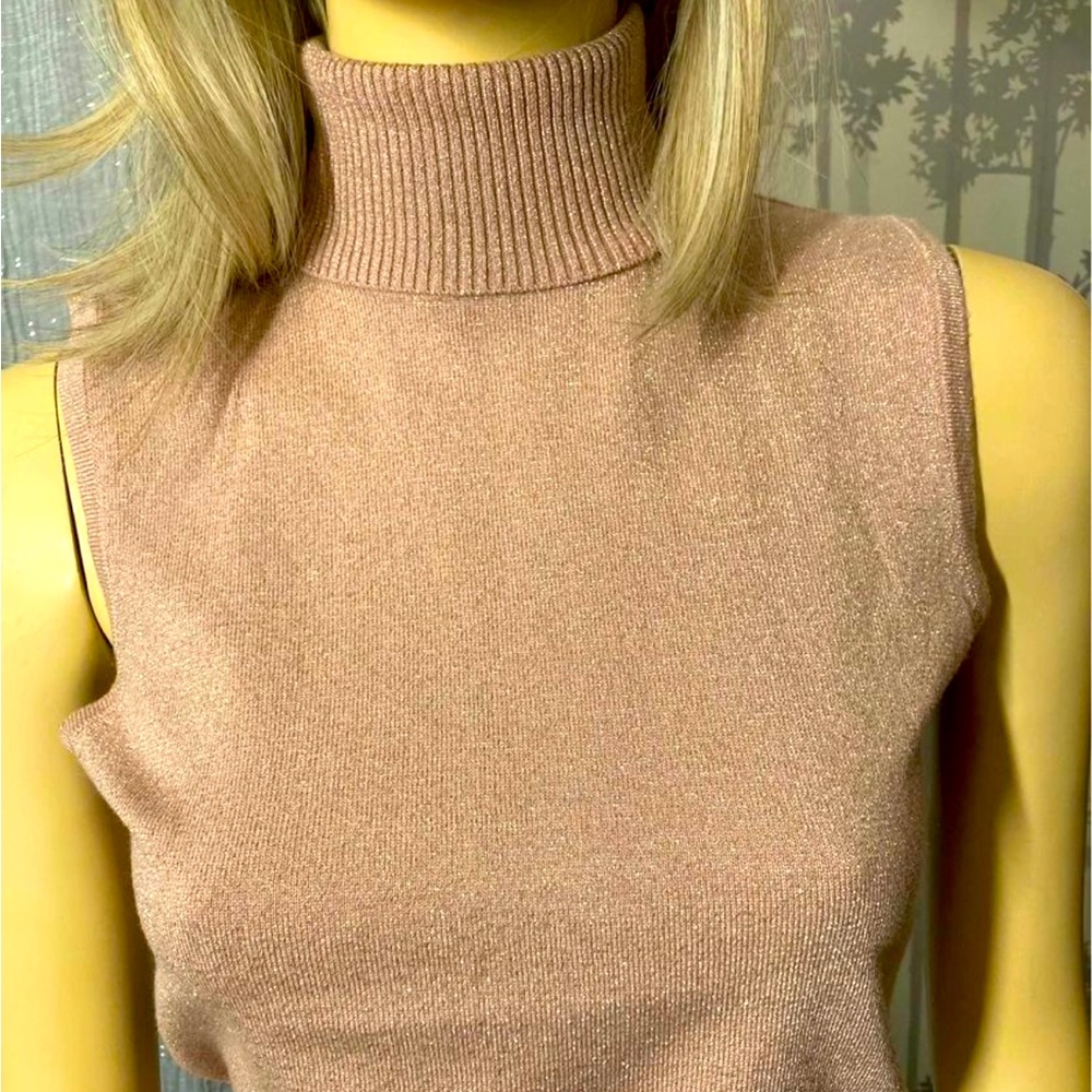 Super sparkly Blush Colour turtleneck top size Small